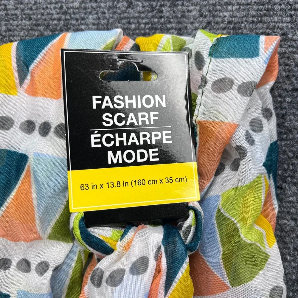 Fashion Scarf Geometric Abstract Lightweight Triangle Pattern Multicolor Scarf